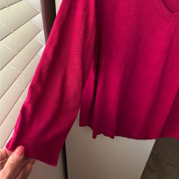 Chico’s red-purpleish-heathered lightweight 3/4th sleeves tee size 2 (12-14) - Picture 6 of 7
